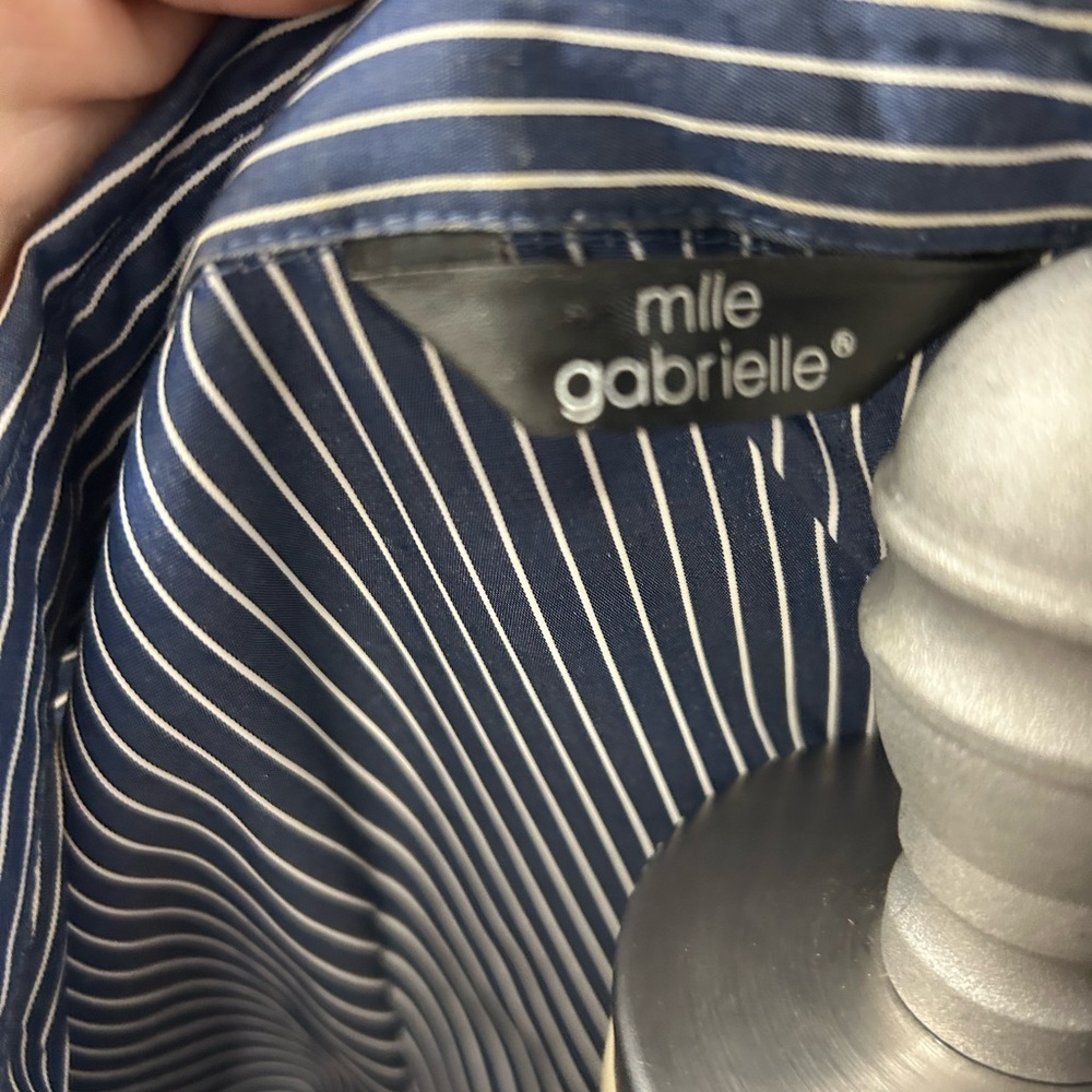 Mlle Gabrielle Navy and White Striped Dress - Picture 4 of 5